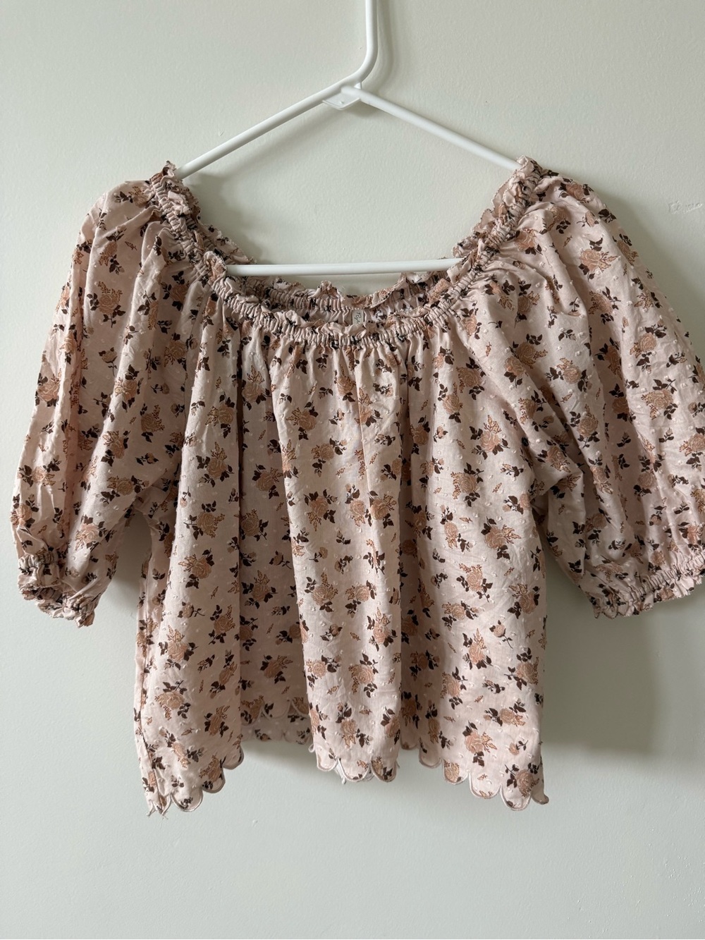 Rylee + Cru Blush Pink Floral Peasant Top
